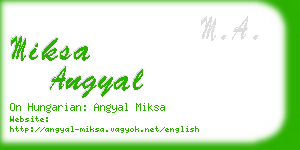 miksa angyal business card